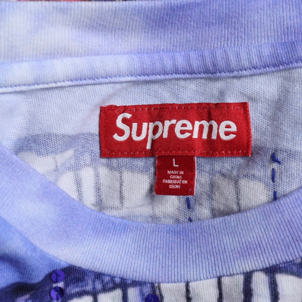 SUPREME(シュプリーム) 25SS Skyline Sequin L/S Top スカイラインシークイン ロングスリーブカットソー 長袖Tシャツ ブルー