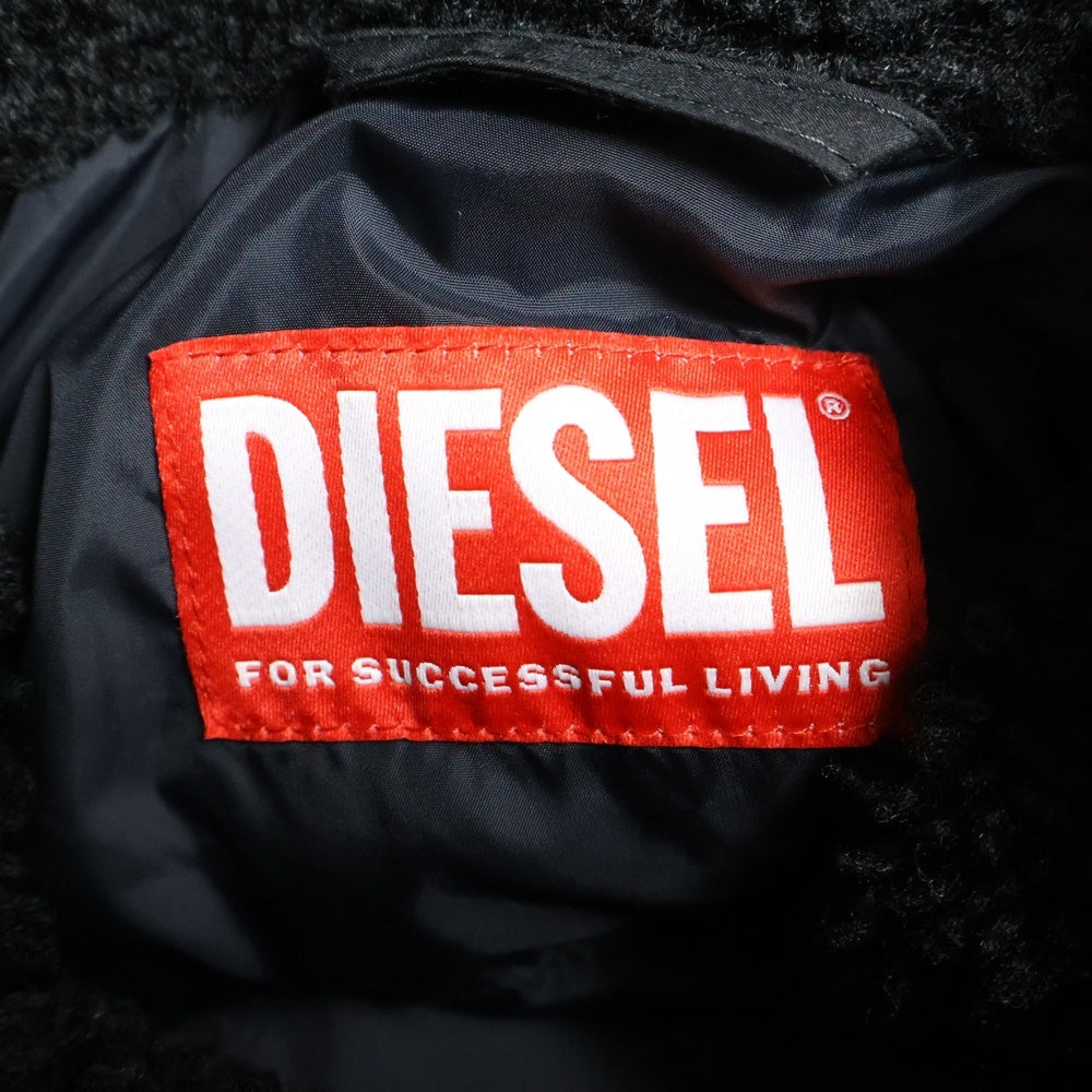DIESEL(ディーゼル) W-MILOW ファーフード付 コットン コート ブラック A15037 0IDAP