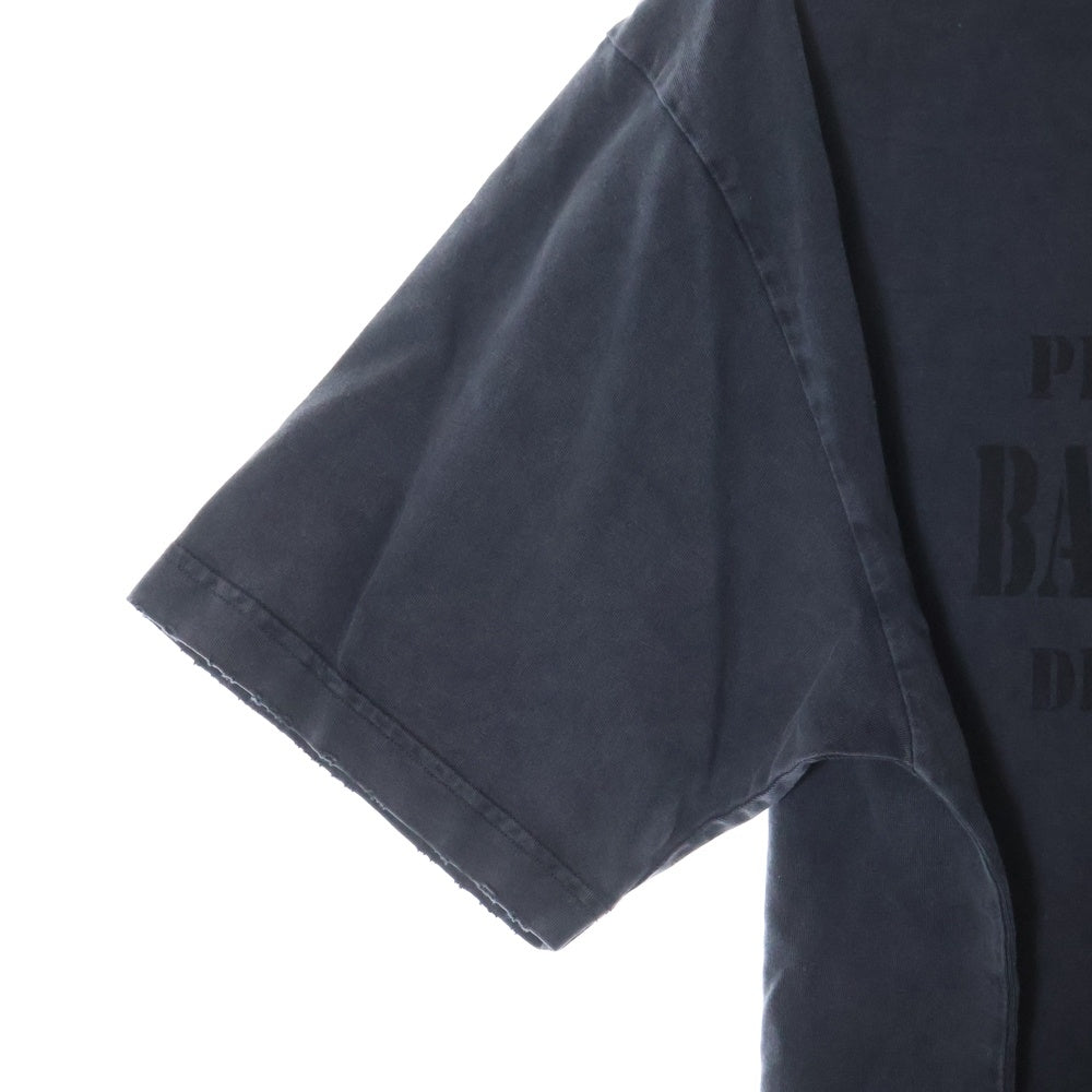 BALENCIAGA(バレンシアガ) 22AW Property Tee フロントロゴプリント クルーネック 半袖Tシャツ グレー 641675 TMVH8