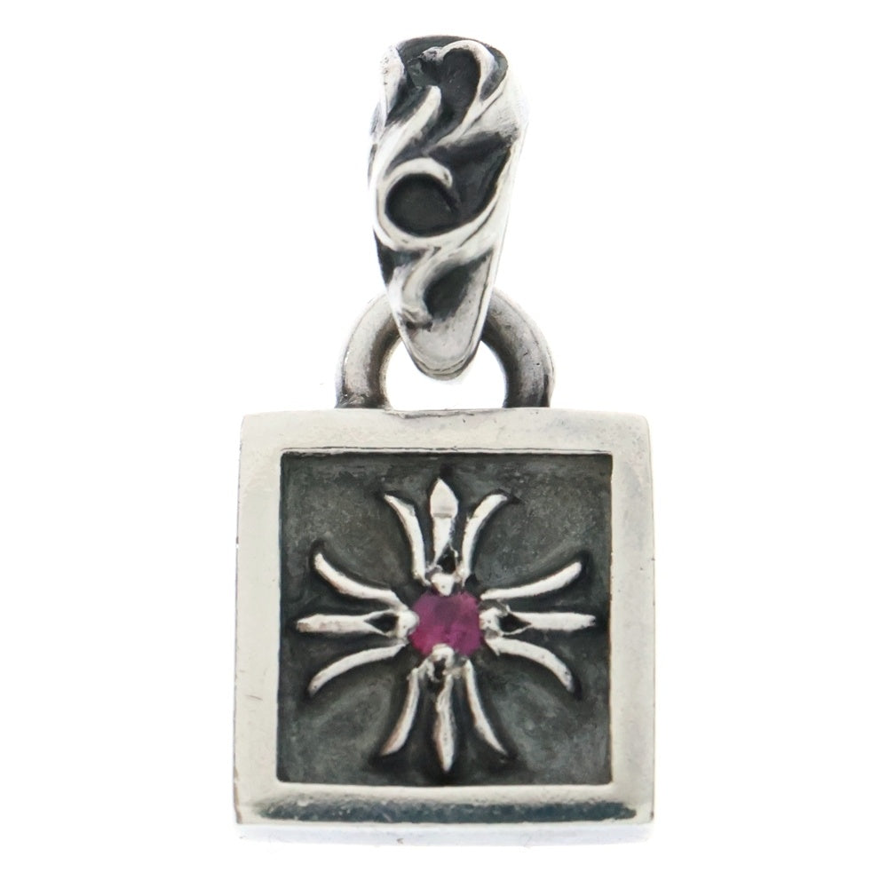 CHROME HEARTS(クロムハーツ) FRAMED CH PLUS 1RUBY フレームドCHプラス 1ルビー チャーム シルバー