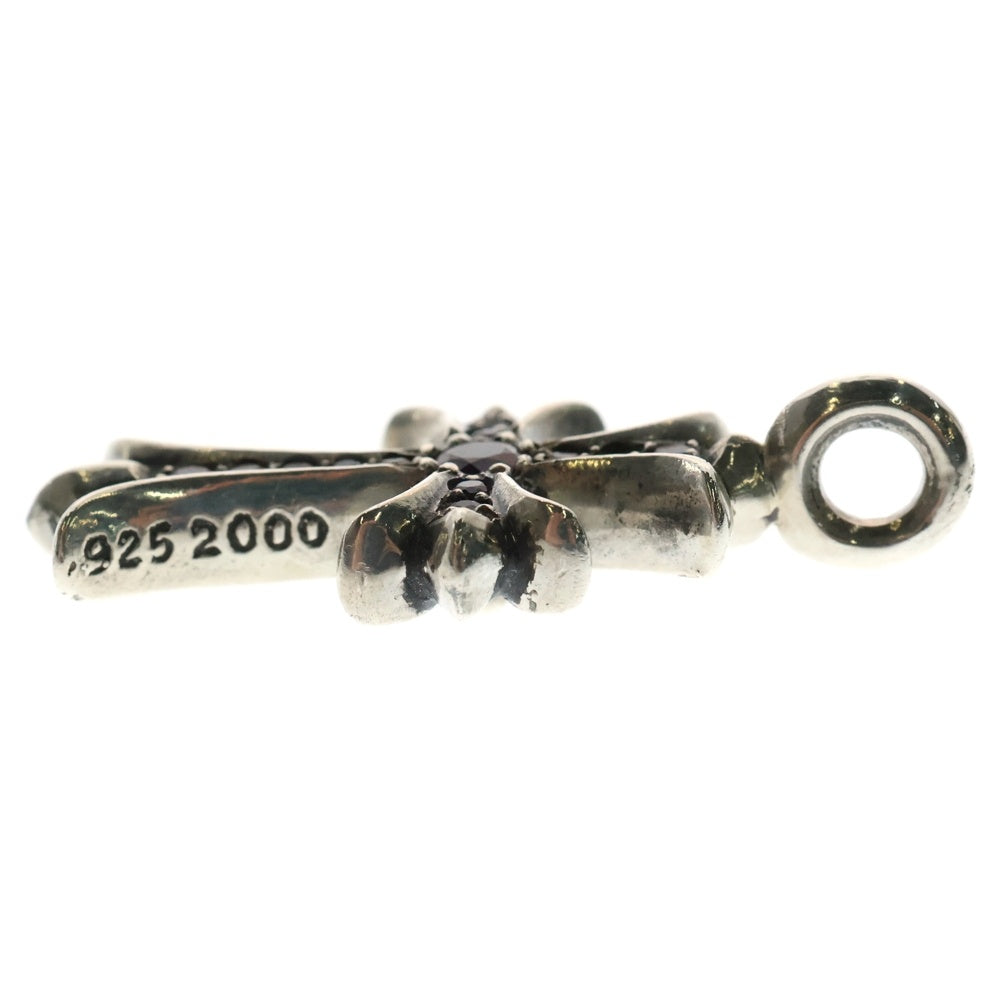 CHROME HEARTS(クロムハーツ) TNY CRSF P RUBY タイニーファットクロス PAVEルビー ペンダント シルバーネックレストップ