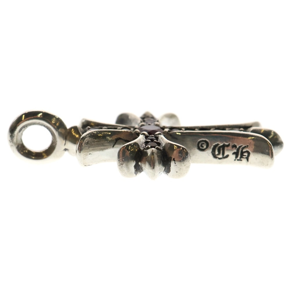 CHROME HEARTS(クロムハーツ) TNY CRSF P RUBY タイニーファットクロス PAVEルビー ペンダント シルバーネックレストップ