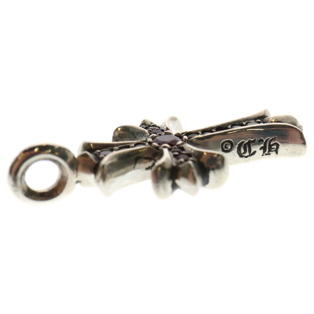 CHROME HEARTS(クロムハーツ) TNY CRSF P RUBY タイニーファットクロス PAVEルビー ペンダント シルバーネックレストップ