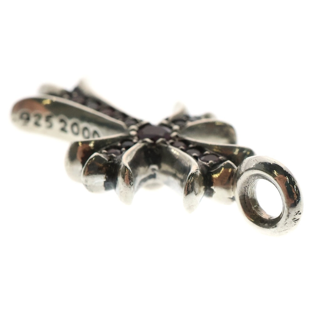CHROME HEARTS(クロムハーツ) TNY CRSF P RUBY タイニーファットクロス PAVEルビー ペンダント シルバーネックレストップ