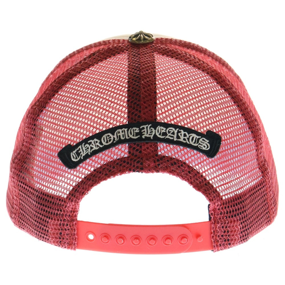 CHROME HEARTS(クロムハーツ) King Taco Trucker Cap キングタコ トラッカーキャップ クロスボールボタン メッシュ帽子 レッド/ホワイト