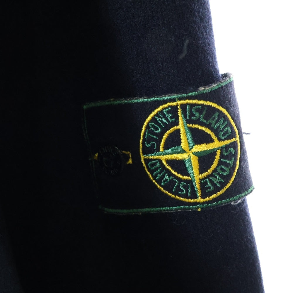 STONE ISLAND(ストーンアイランド) ショールカラー ウールジャケット グリーンエッジワッペン付き ネイビー 21154H04