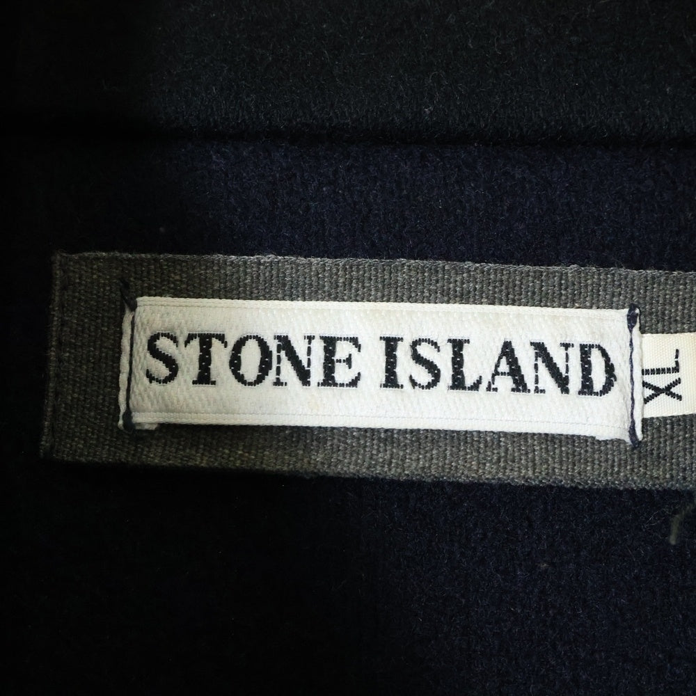 STONE ISLAND(ストーンアイランド) ショールカラー ウールジャケット グリーンエッジワッペン付き ネイビー 21154H04