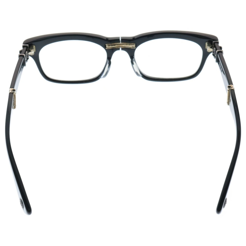 CHROME HEARTS(クロムハーツ) DROOLIN MBK サイドフレアデザイン 折りたたみ スクエアフレームアイウェア コンパクトメガネ ブラック