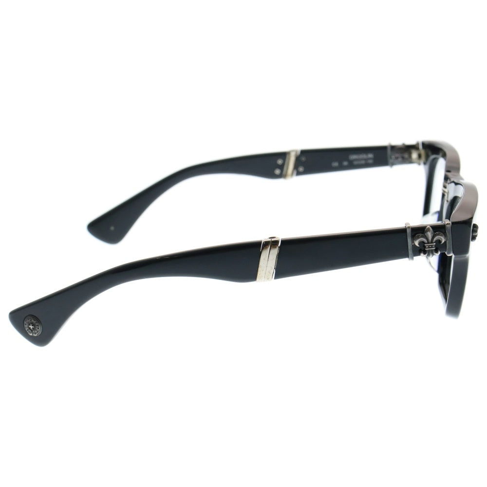 CHROME HEARTS(クロムハーツ) DROOLIN MBK サイドフレアデザイン 折りたたみ スクエアフレームアイウェア コンパクトメガネ ブラック