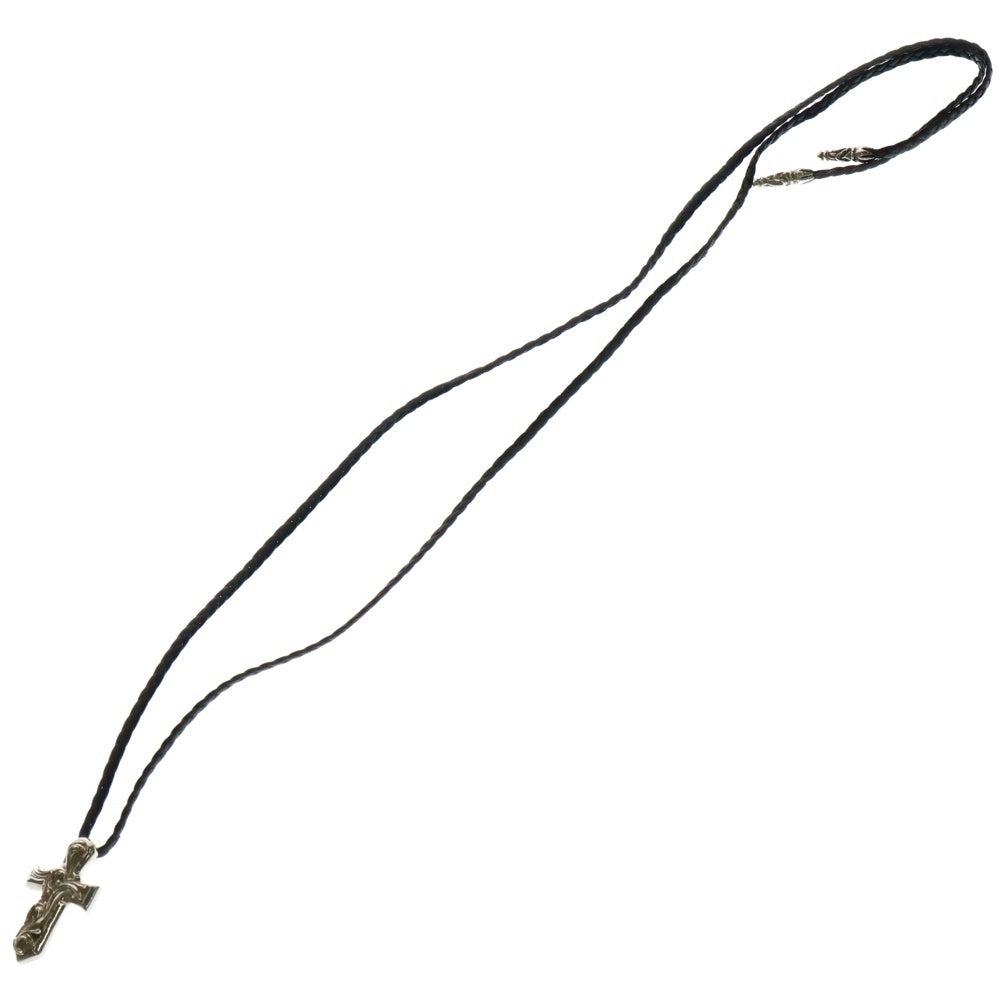 CHROME HEARTS(クロムハーツ) VULCAN CROSS LG LB ラージバルカンクロス Wレザーブレイド シルバーネックレス
