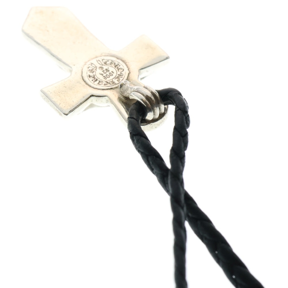 CHROME HEARTS(クロムハーツ) VULCAN CROSS LG LB ラージバルカンクロス Wレザーブレイド シルバーネックレス