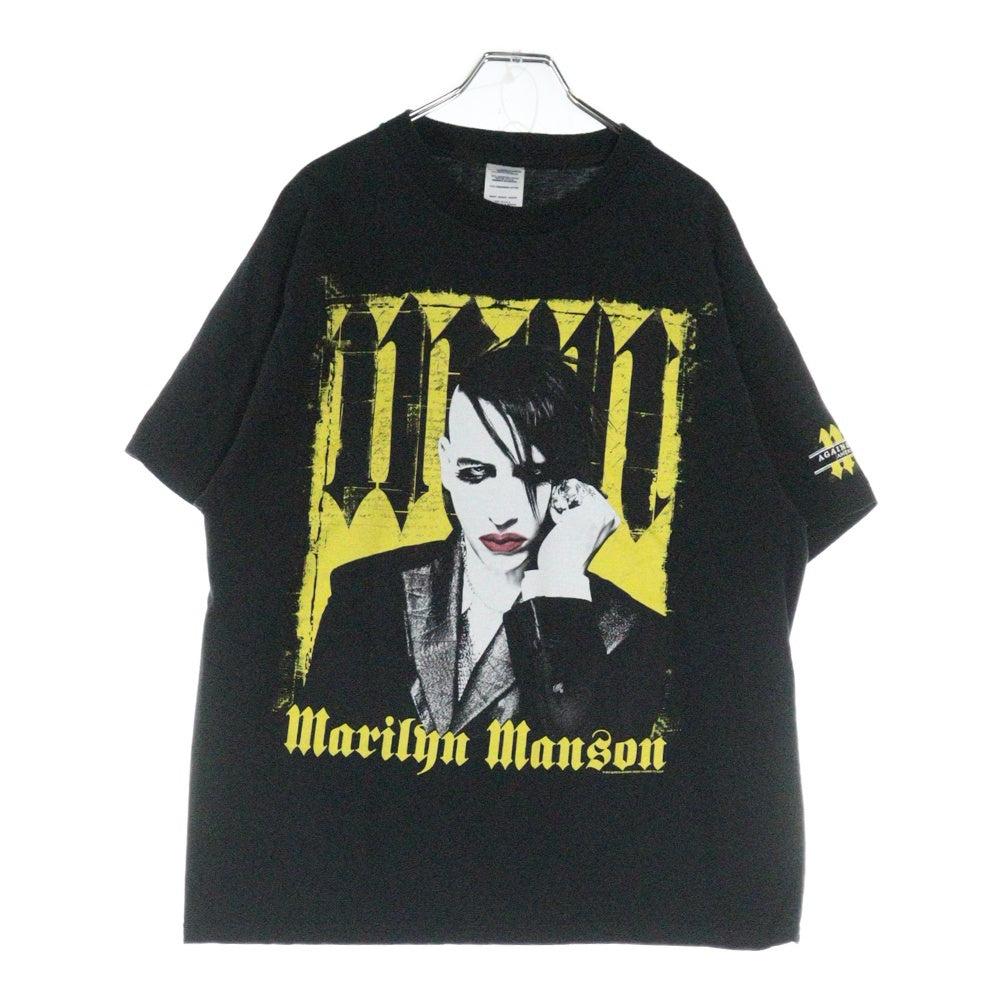 VINTAGE(ヴィンテージ) 00s Marilyn Manson Against All Gids American Tour マリリンマンソン ツアープリント半袖Tシャツ クルーネックカットソー ブラック