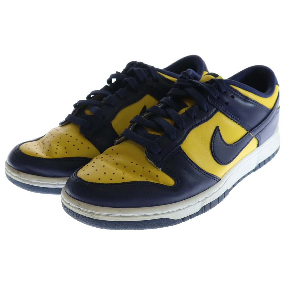 NIKE(ナイキ) DUNK LOW MICHIGAN DD1391-700 ダンク ミシガン ローカットスニーカー シューズ ネイビー/イエロー US8/26cm