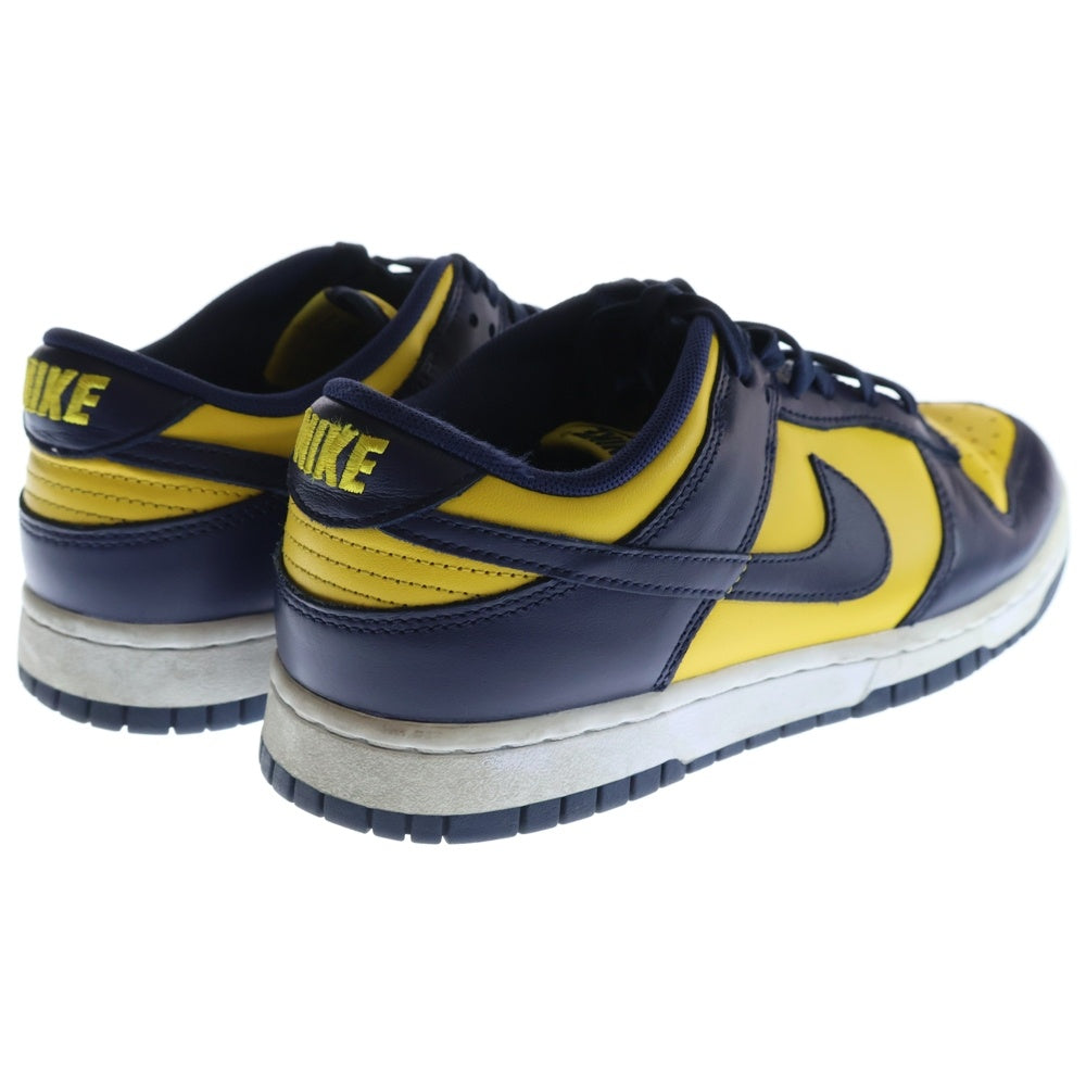 NIKE(ナイキ) DUNK LOW MICHIGAN DD1391-700 ダンク ミシガン ローカットスニーカー シューズ ネイビー/イエロー US8/26cm