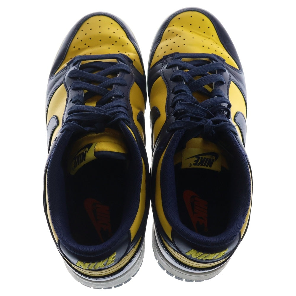 NIKE(ナイキ) DUNK LOW MICHIGAN DD1391-700 ダンク ミシガン ローカットスニーカー シューズ ネイビー/イエロー US8/26cm
