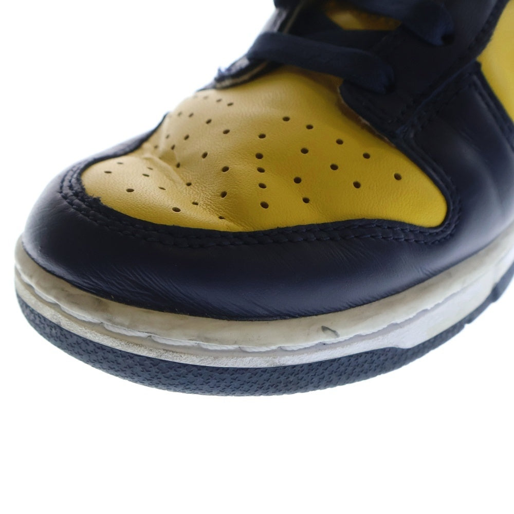 NIKE(ナイキ) DUNK LOW MICHIGAN DD1391-700 ダンク ミシガン ローカットスニーカー シューズ ネイビー/イエロー US8/26cm