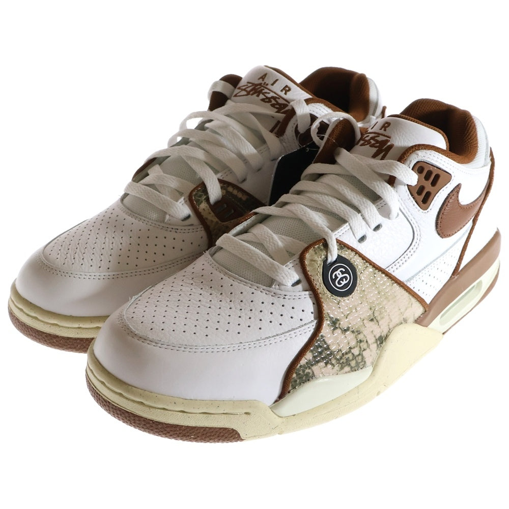 NIKE(ナイキ) ×STUSSY AIR FLIGHT 89 LOW SP WHITE AND PECAN ローカットスニーカー ホワイト/ブラウン US10/28cm FD6475-100