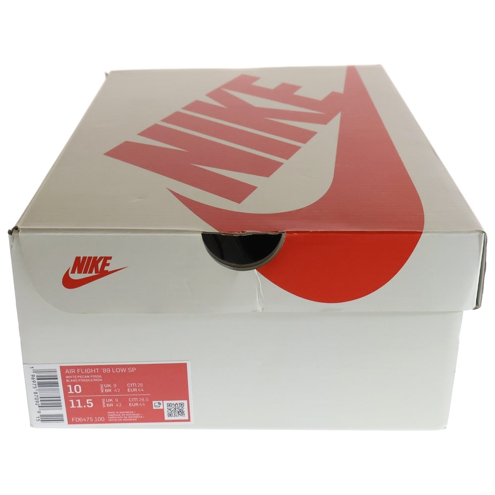 NIKE(ナイキ) ×STUSSY AIR FLIGHT 89 LOW SP WHITE AND PECAN ローカットスニーカー ホワイト/ブラウン US10/28cm FD6475-100