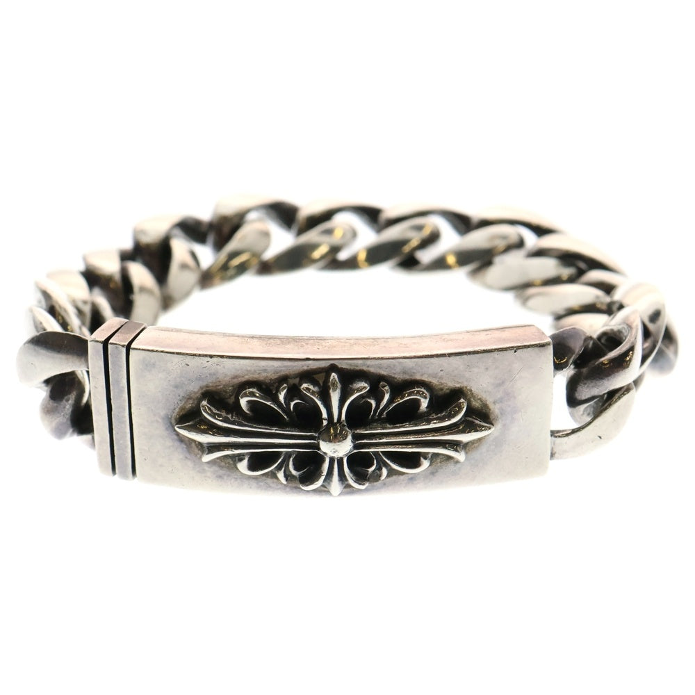 CHROME HEARTS(クロムハーツ) ID FLORAL CRS フローラルクロスIDクラシックリンク ブレスレット 13LINK シルバー BCA164