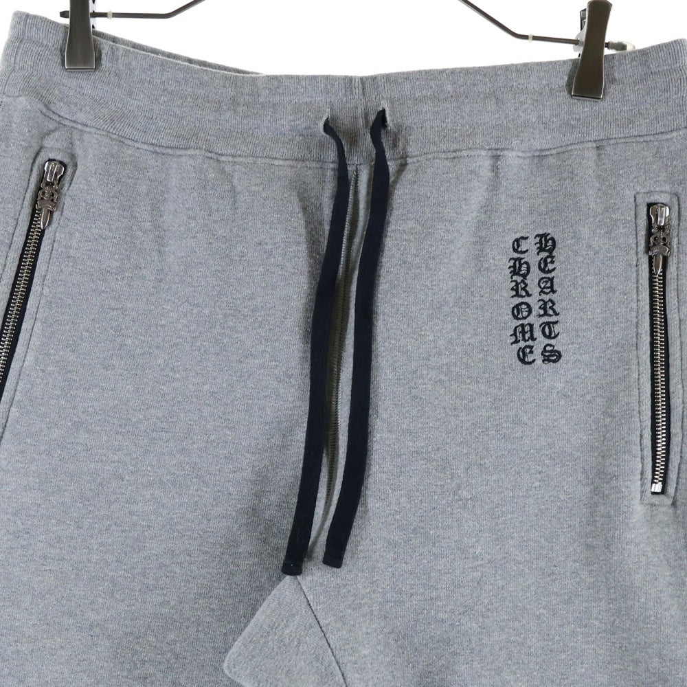 CHROME HEARTS(クロムハーツ) Y NOT CHプラス レザーパッチ ロゴ刺繍 スウェット パンツ グレー