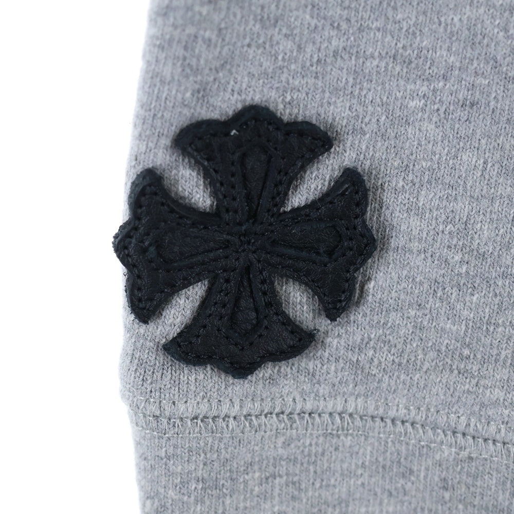 CHROME HEARTS(クロムハーツ) Y NOT CHプラス レザーパッチ ロゴ刺繍 スウェット パンツ グレー