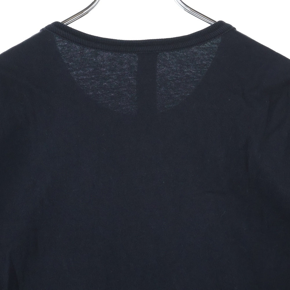 CHROME HEARTS(クロムハーツ) YNOT L/S TEE フロントロゴ刺繍 袖CHクロス刺繍 クルーネック 長袖Tシャツ ブラック