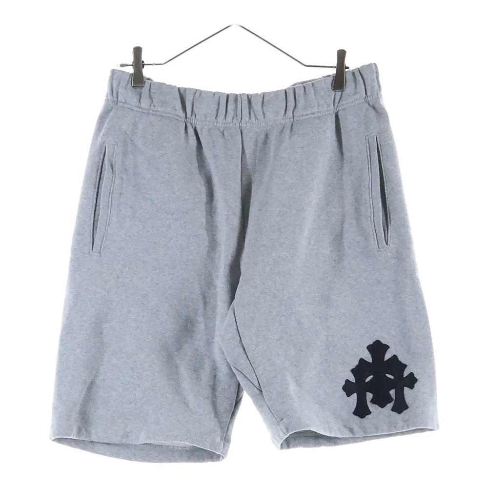 CHROME HEARTS(クロムハーツ) Y NOT 3 Cemetery Cross Patch Sweat Shorts クロスパッチ スウェット ハーフパンツ グレー