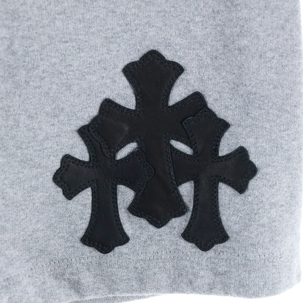 CHROME HEARTS(クロムハーツ) Y NOT 3 Cemetery Cross Patch Sweat Shorts クロスパッチ スウェット ハーフパンツ グレー