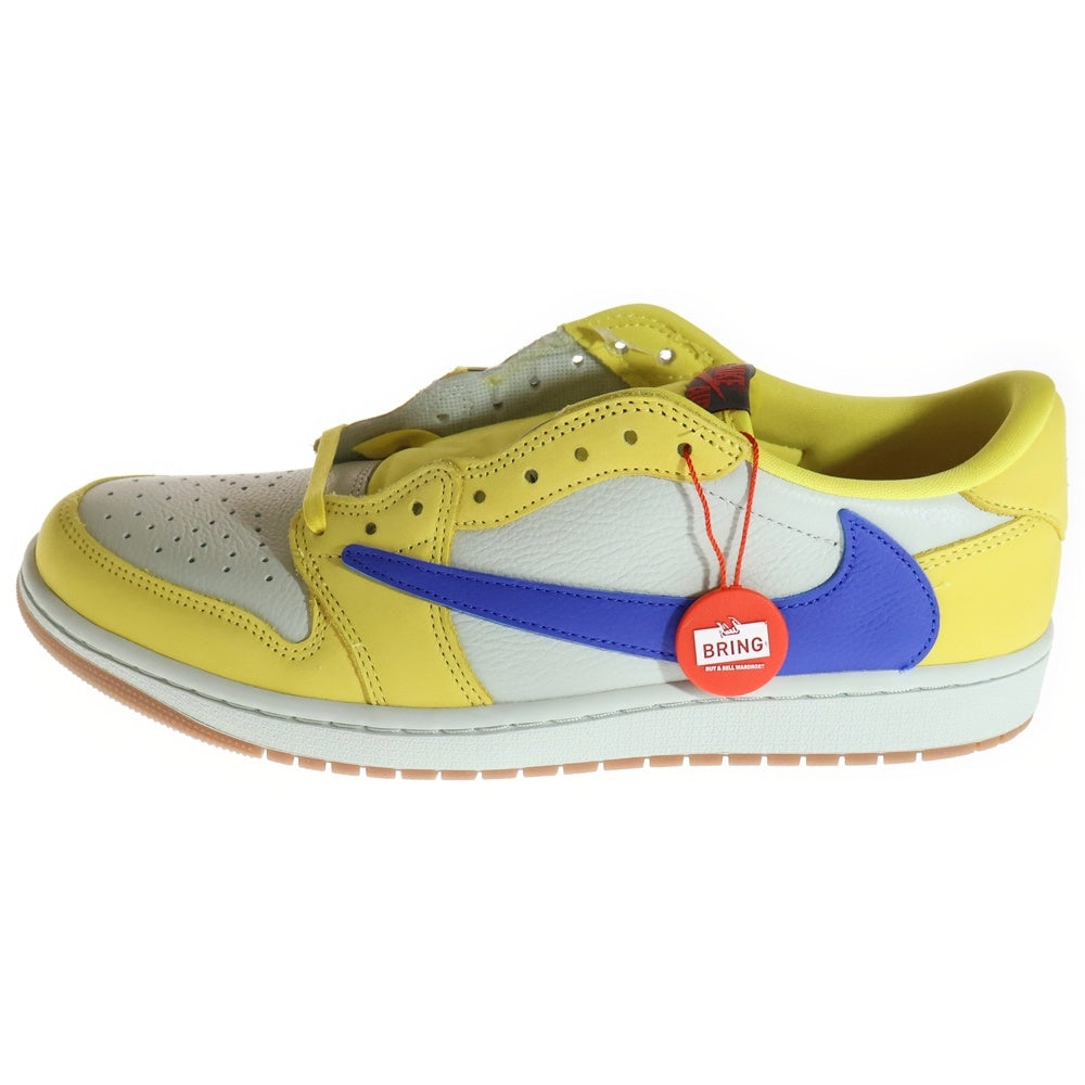 NIKE(ナイキ) ×Travis Scott WMNS Air Jordan 1 Retro Low OG Canary トラヴィススコット ウィメンズ エアジョーダン1 カナリー ローカットスニーカー DZ4137-700 US12/29cm
