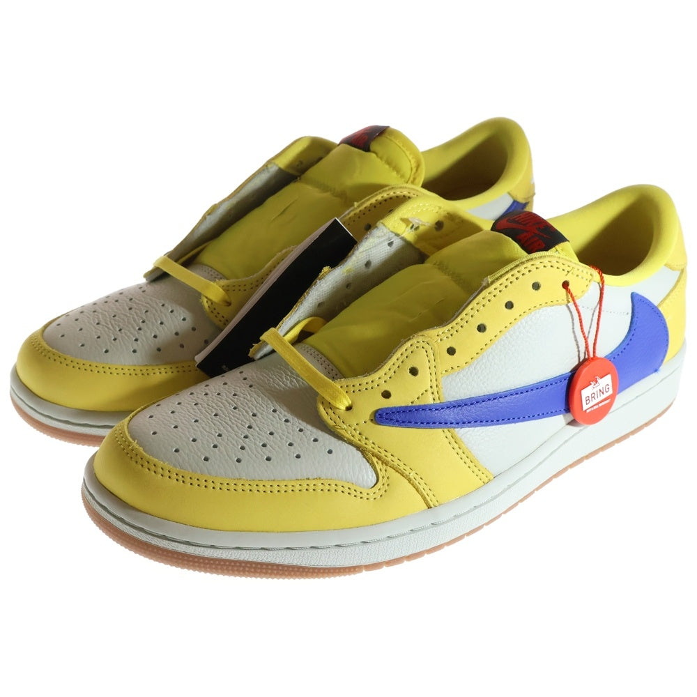 NIKE(ナイキ) ×Travis Scott WMNS Air Jordan 1 Retro Low OG Canary トラヴィススコット ウィメンズ エアジョーダン1 カナリー ローカットスニーカー DZ4137-700 US12/29cm