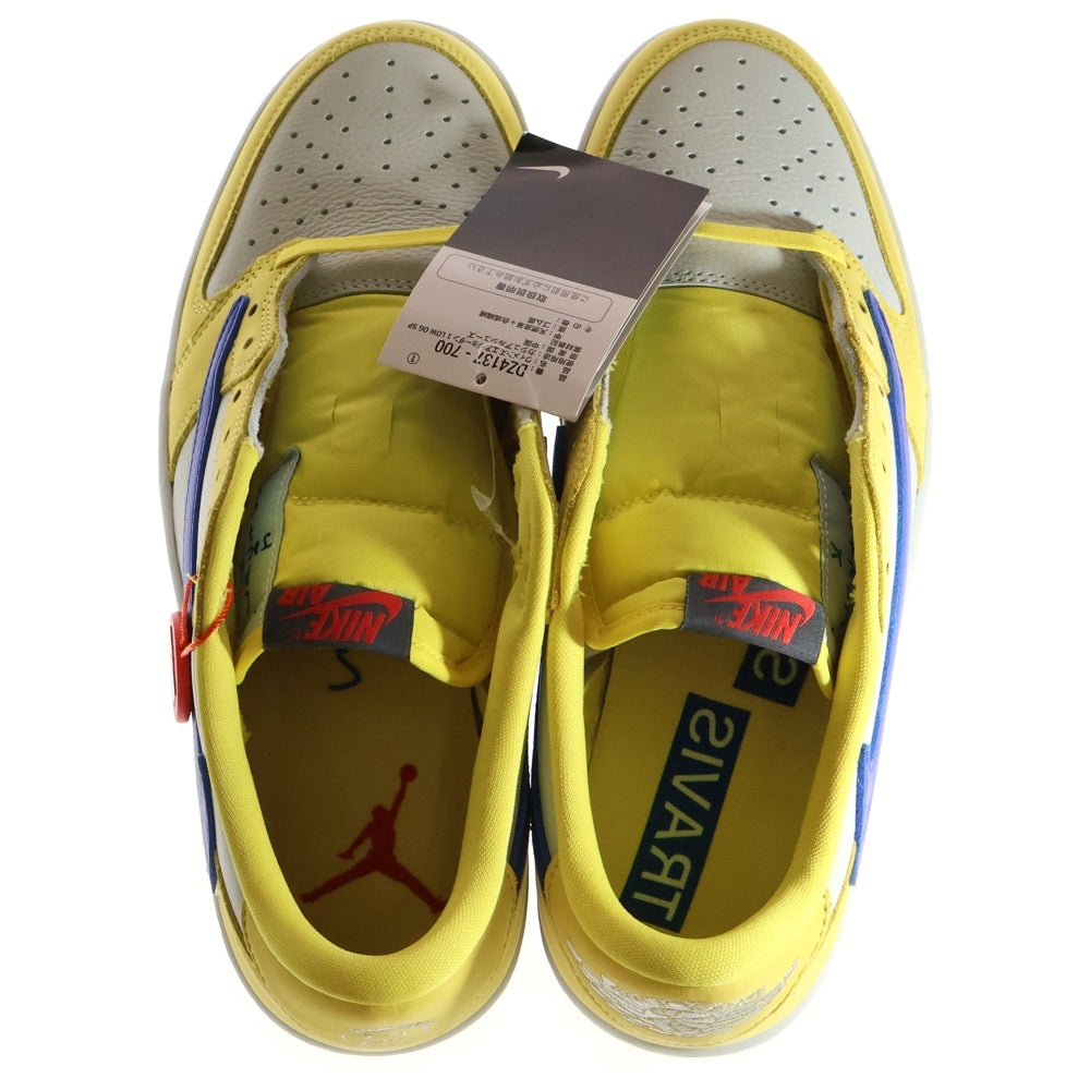 NIKE(ナイキ) ×Travis Scott WMNS Air Jordan 1 Retro Low OG Canary トラヴィススコット ウィメンズ エアジョーダン1 カナリー ローカットスニーカー DZ4137-700 US12/29cm