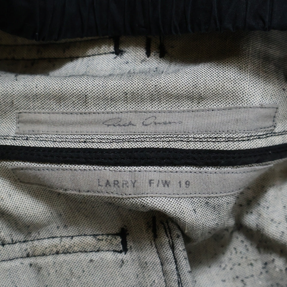 Rick Owens(リックオウエンス) 19AW LARRY ベロア素材 サルエルパンツ ブラック RU19F4395-VM