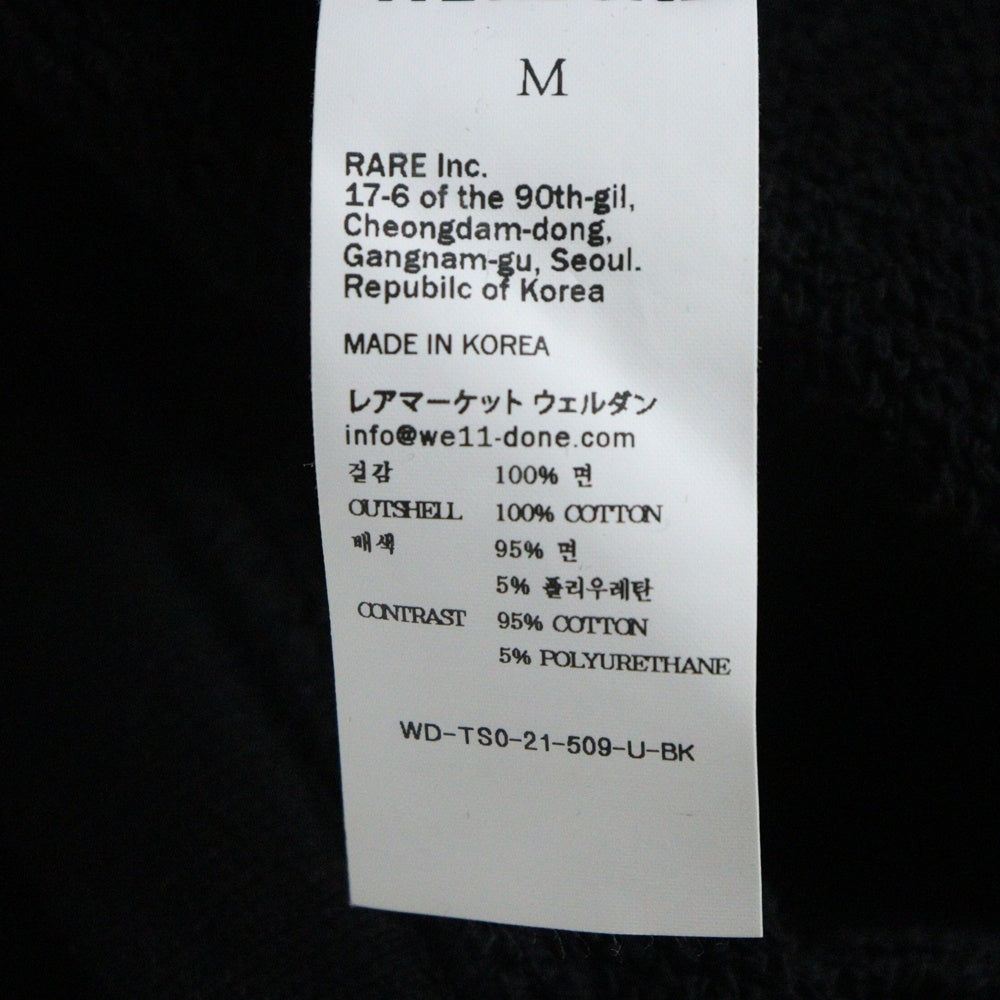 we11done(ウェルダン) 21SS カットオフ ロゴワッペン付きスウェット ブラック WD-TS0-21-509-U-BK