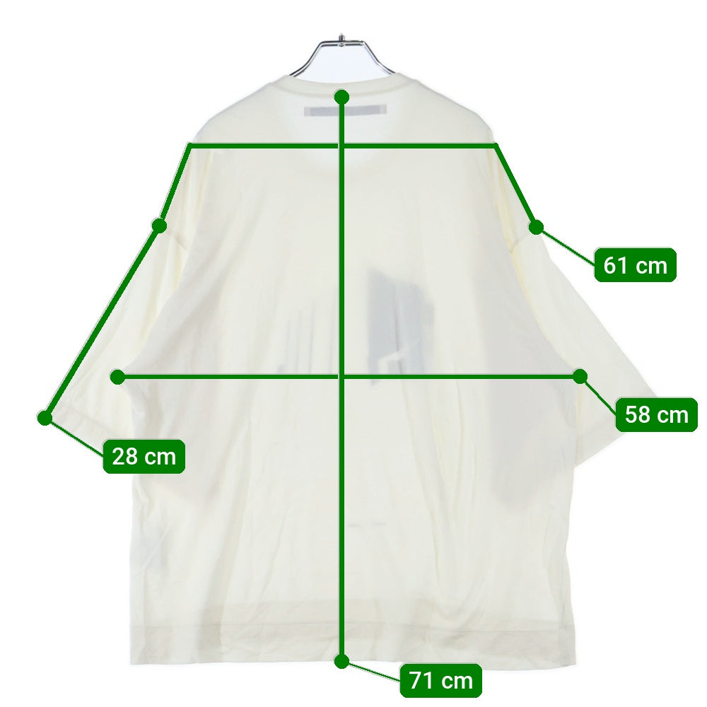 JULIUS(ユリウス) 23SS ドレープ オーバーサイズ半袖Tシャツ カットソー アイボリー 817CPM1