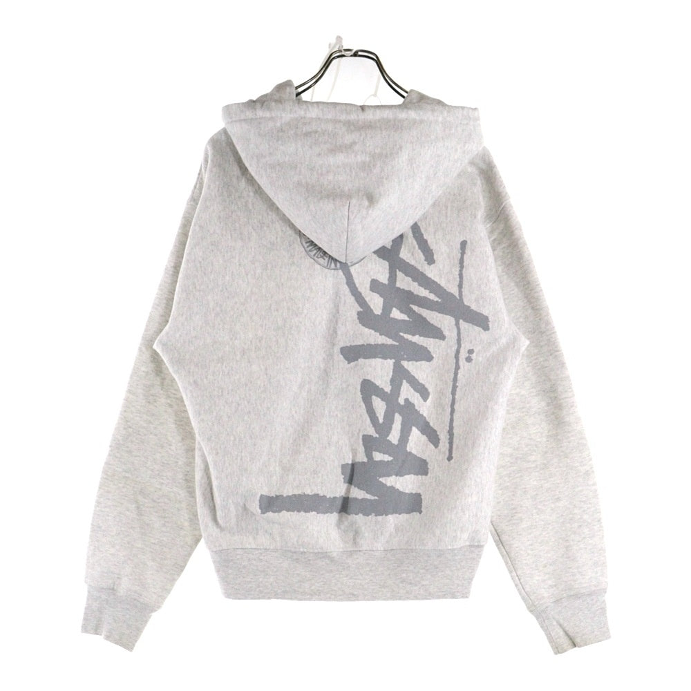 STUSSY(ステューシー) 24AW Buana Stock Zip Hoodie ブアナストックロゴプリント ジップアップパーカー グレー