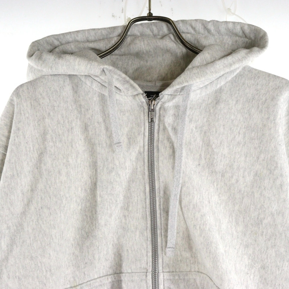 STUSSY(ステューシー) 24AW Buana Stock Zip Hoodie ブアナストックロゴプリント ジップアップパーカー グレー
