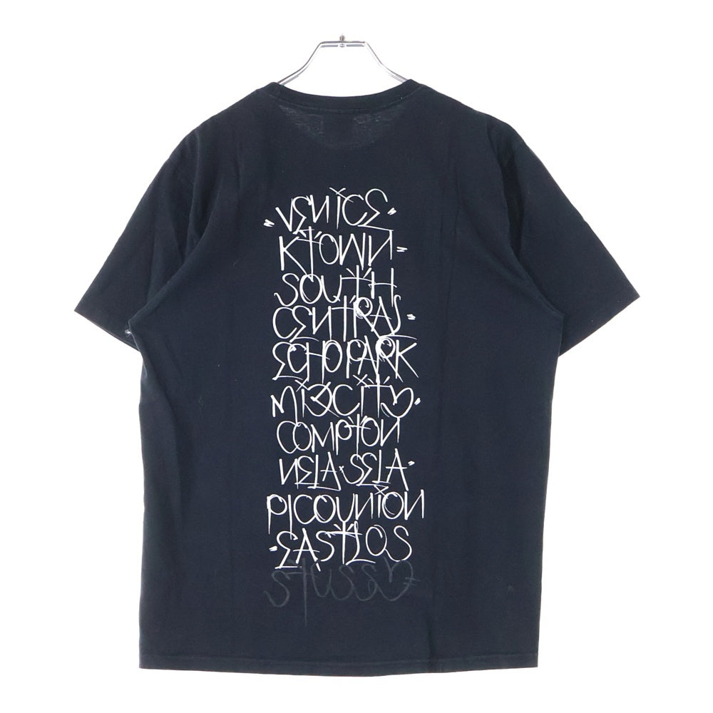 STUSSY(ステューシー) ×Born x Raised Handstyle Tee ボーンレイズド ハンドスタイル プリント半袖Tシャツ ブラック