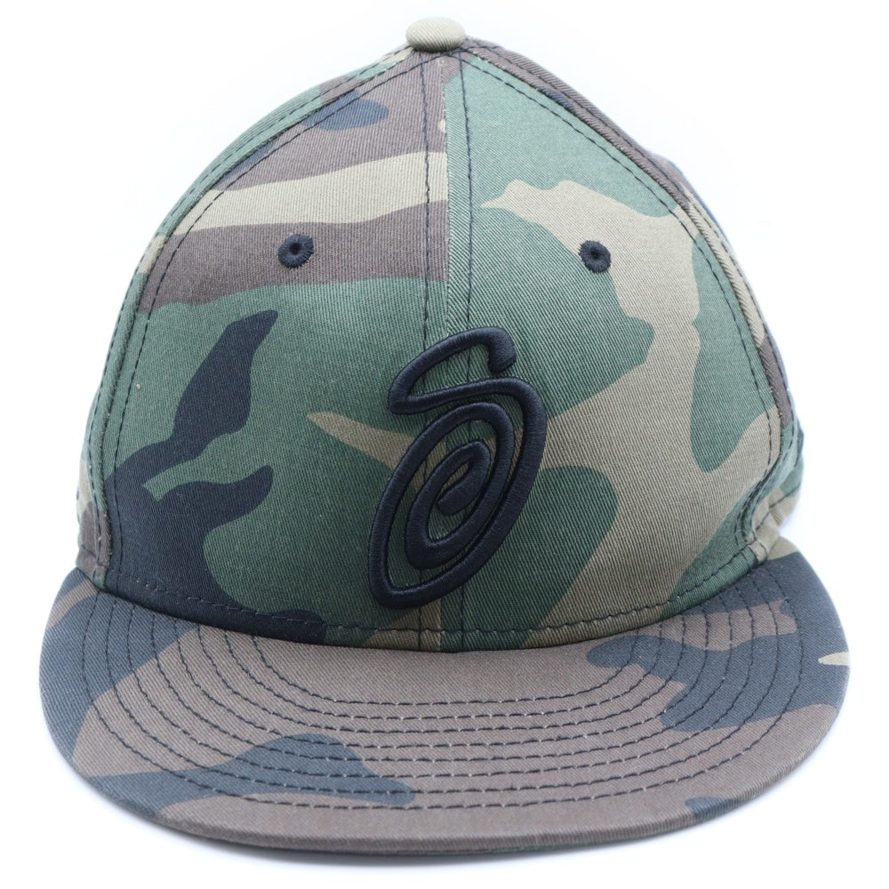 STUSSY(ステューシー) ×Newera Curly S 59FIFTY ニューエラ カーリーSロゴ刺繍 ベースボールキャップ カモフラ グリーン