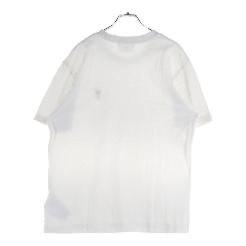 ami paris(アミパリス) Logo T-shirts 刺繍ロゴ Tシャツ 半袖カットソー ホワイト