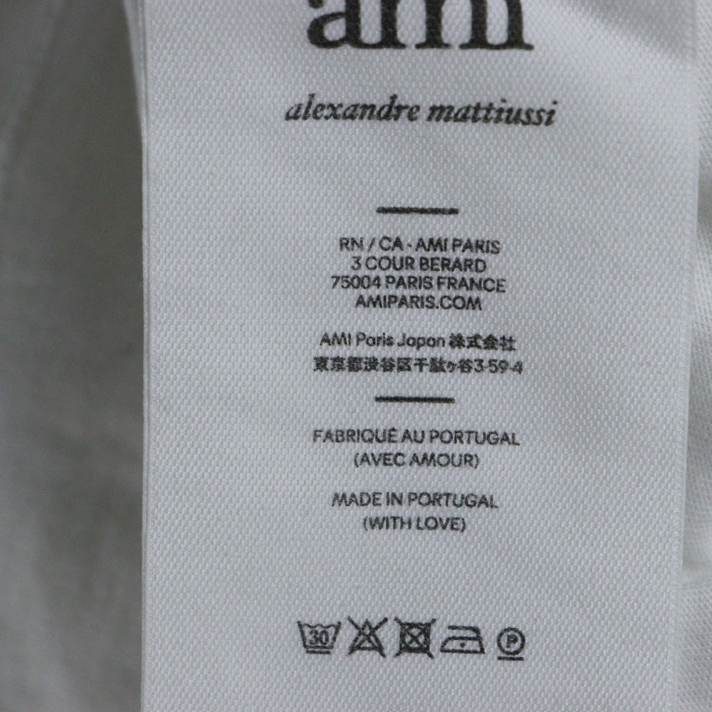 ami paris(アミパリス) Logo T-shirts 刺繍ロゴ Tシャツ 半袖カットソー ホワイト