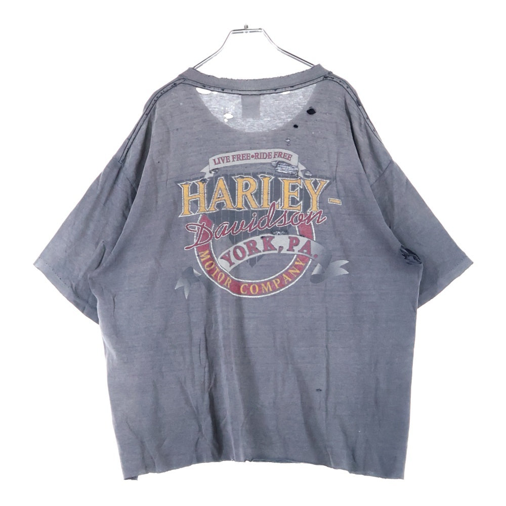 HARLEY DAVIDSON(ハーレーダビッドソン) 90s VINTAGE ヴィンテージ ラシュモア プリント半袖Tシャツ クルーネックカットソー ブラック