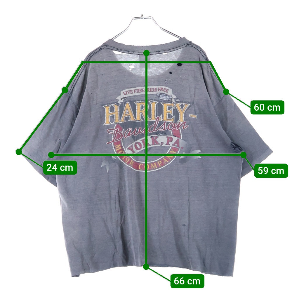 HARLEY DAVIDSON(ハーレーダビッドソン) 90s VINTAGE ヴィンテージ ラシュモア プリント半袖Tシャツ クルーネックカットソー ブラック