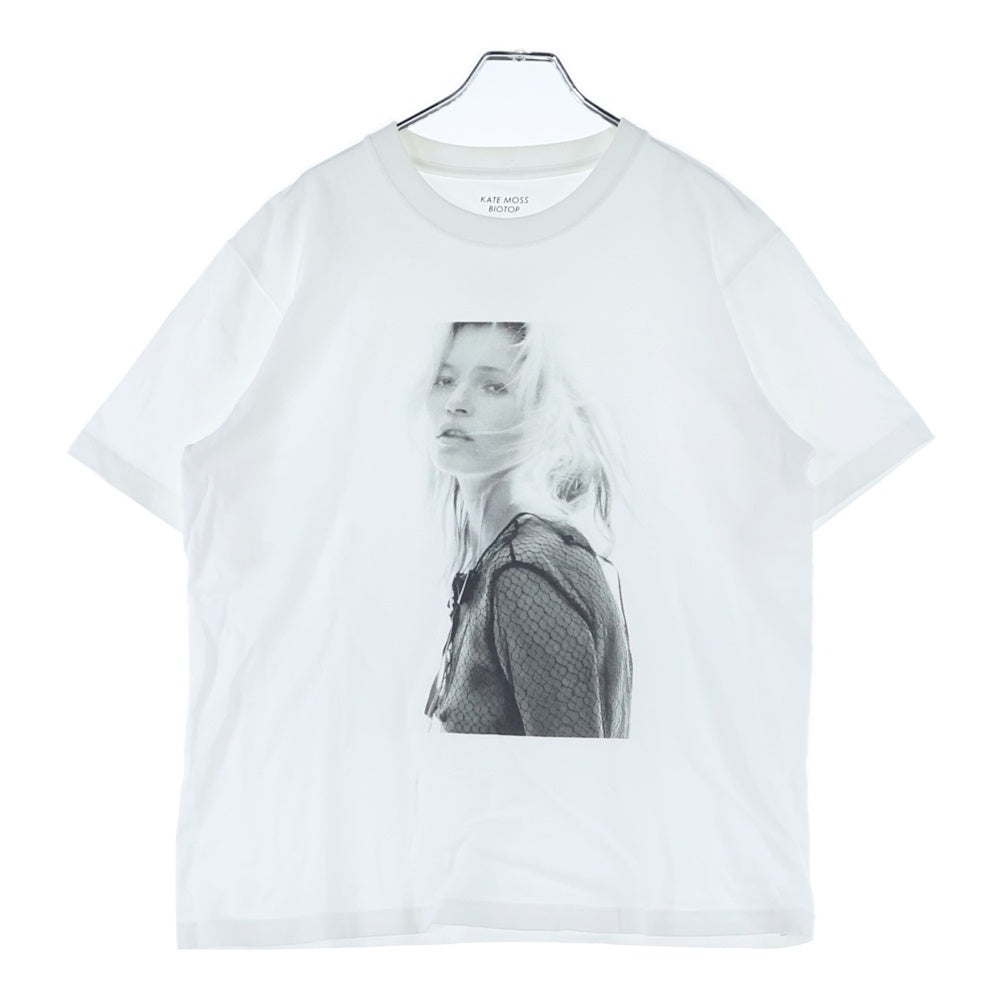 NO BRAND(ノーブランド) BIOTOP ×KATE MOSS ビオトープ ケイトモス プリント半袖Tシャツ クルーネックカットソー ホワイト BOM-05040-C