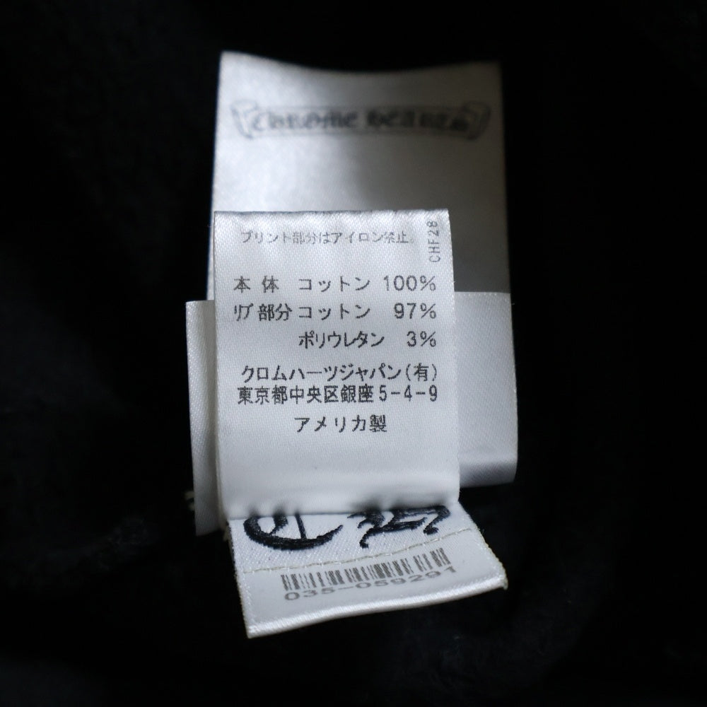 CHROME HEARTS(クロムハーツ) Horseshoe Crewneck Sweatshirt ホースシュープリント 袖フローラル クルーネックスウェットトレーナー ブラック