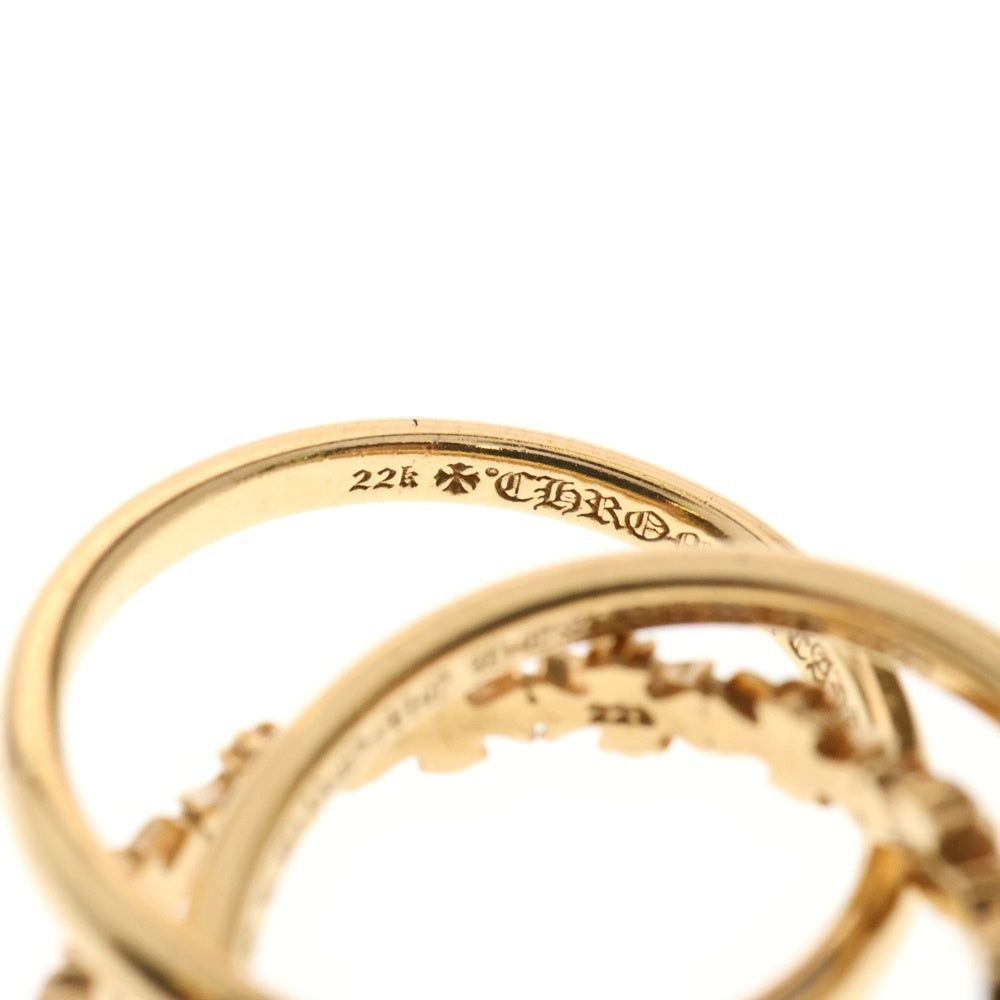 CHROME HEARTS(クロムハーツ) 22K TINY E CH PLUS BAND TRPL タイニーE CHプラス トリプルバンドリング ゴールド