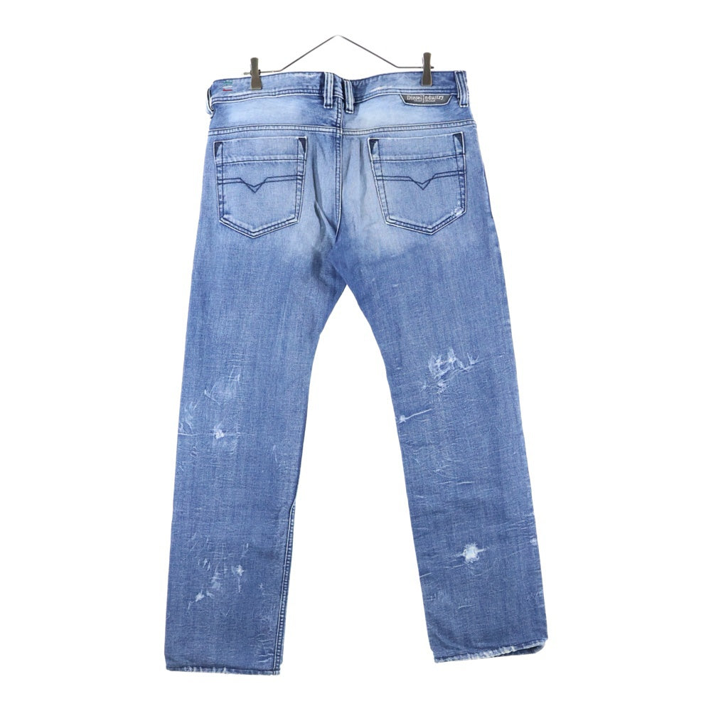 DIESEL(ディーゼル) SAFADO ダメージ加工 ストレートデニムパンツ インディゴ