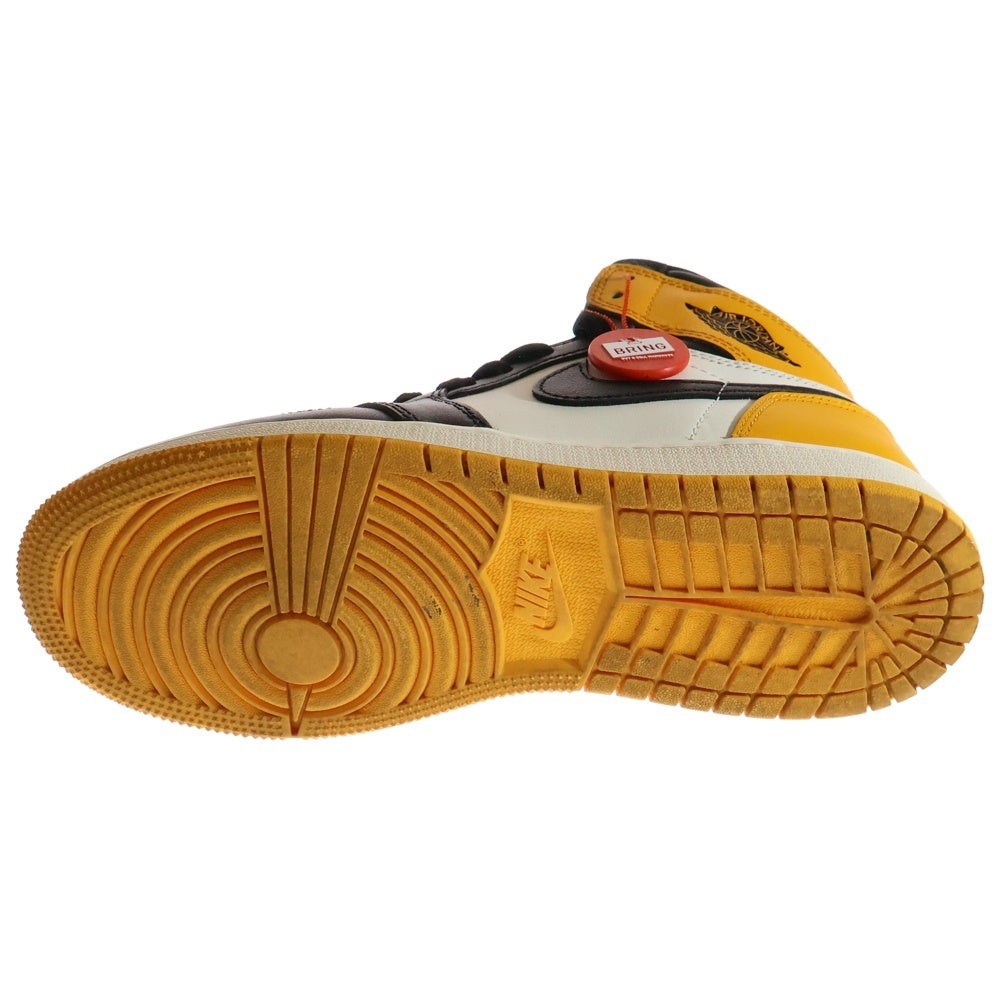 NIKE(ナイキ) GS AIR JORDAN 1 RETRO HIGH OG TAXI ウィメンズ ジョーダン1 レトロ タクシー ハイカットスニーカー イエロー/ホワイト レディース US6Y/24cm 575441-711