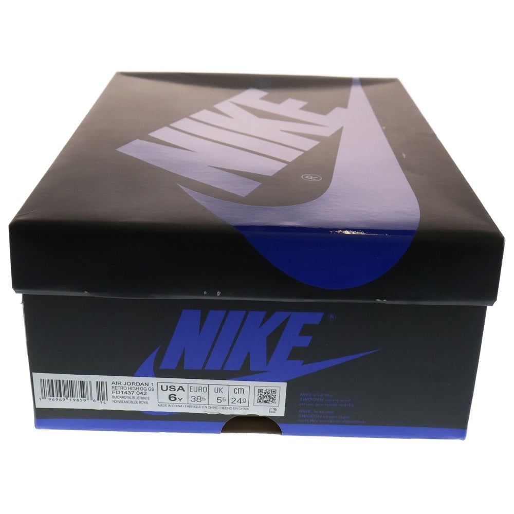 NIKE(ナイキ) AIR JORDAN 1 RETRO HIGH OG GS ROYAL REIMAGINED エアジョーダン1 レトロ ロイヤルリイマジンド ハイカットスニーカー レディース US6Y/24cm FD1437-042