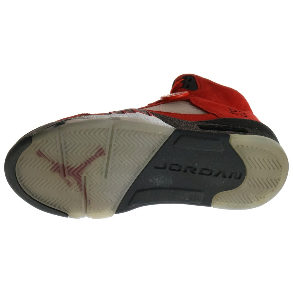 NIKE(ナイキ) AIR JORDAN 5 TORO BRAVO エアジョーダン 5 トロブラボー ハイカットスニーカー レッド レディース US6/24cm DD0587-600