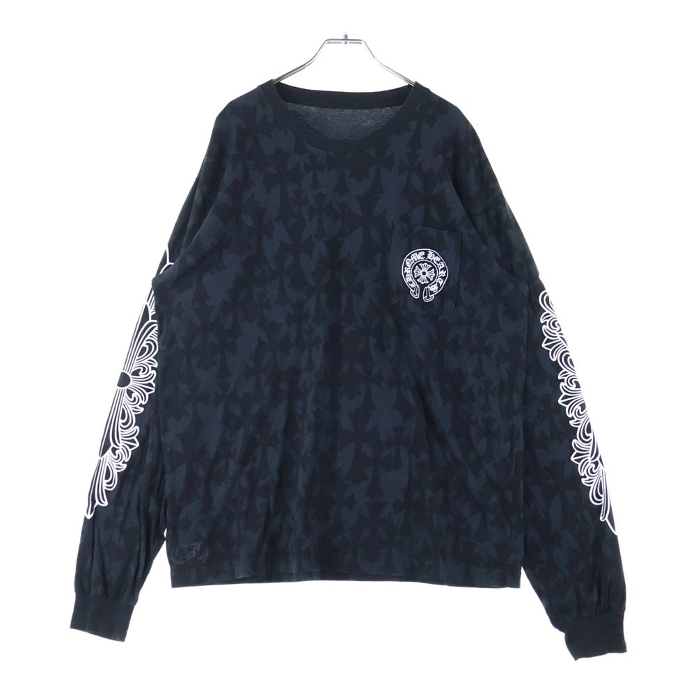 CHROME HEARTS(クロムハーツ) Graveyard Cemetery Cross L/S T-Shirt グレイブ ヤード セメタリークロス ロングTシャツ ブラック